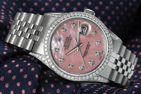 pink pearl face womans rolex|rolex pink face for sale.